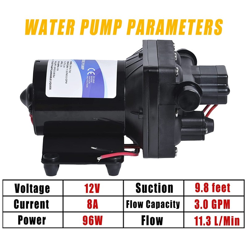 BOINE 4008-101-E65 12V Diaphragm Pump Water Pump 12V DC 3.0GPM