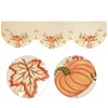 Simhomsen Beige Embroidered Pumpkins Fall Autumn Mantel Shelf Top Scarf