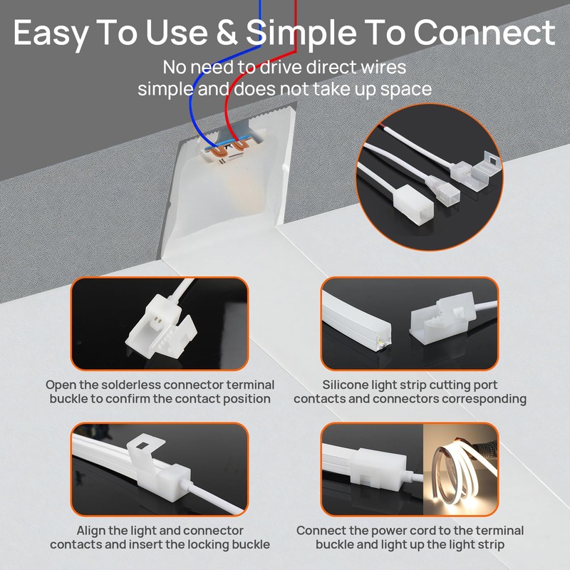 SUCIKORIO Neon LED Strip White 6000 K 5 m