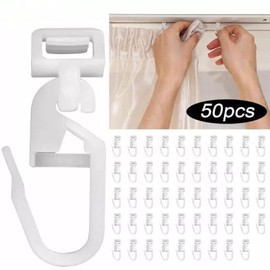 BODYA 50Pcs Curtains Hooks Replacement Fit For VOLVO MAN IVECO Rear Rail Truck DAF106 Gliders Runners White