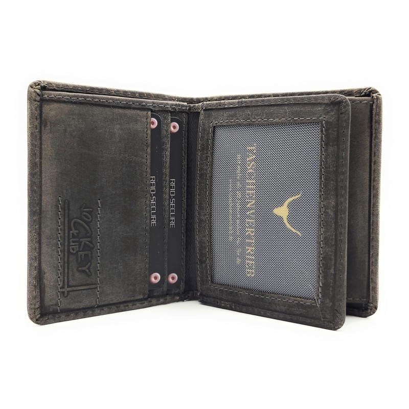 Lemasi Genuine Leather Mini Wallet 3D Eagle or Wolf with