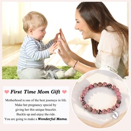 PINKDODO First 1st Mothers Day Gifts for New Mom Mommy to Be Gifts Bracelet New Mom Gift Pregnancy Postpartum Gifts for Expecting Mom Basket Essentials