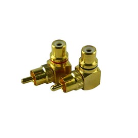 MG-M RCA Plug RCA Jack RCA Terminal Gold Plated Right Angle Conversion Adapter RE-BK Set of 2