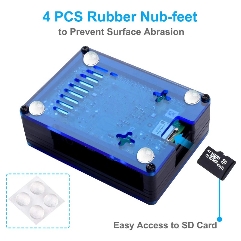 Miuzei Raspberry Pi 4 Case With Fan Cooling , 4