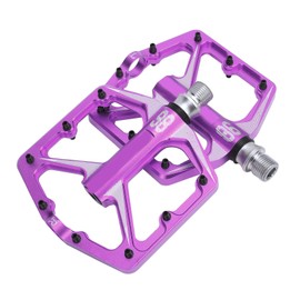 MT B/Road Pedals, Mountain Bike Pedals, 3 Bearing Non-Slip Lightweight, Aluminum Alloy, Erosion Resisting and Rustproof Platform Pedal for Road Mountain BMX Bike 9/16 (Purple)