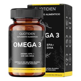 Omega 3 Ultra Purificado | Total Omega 3 como TG | Aceite de Pescado | Con Alto Contenido de EPA/DHA de Pesca Sostenible Con Certificados Internaciona