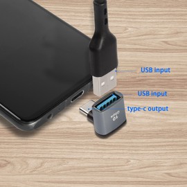 QIANRENON 90°Angle USB C to USB 3.1 OTG Adapter 10Gbps Type C Male to USB 3.1 Female Right Angle Coupler USB 3.2 Gen 2 Data Transfer Connector 100W for Smartphone Tablet, 2 Pcs