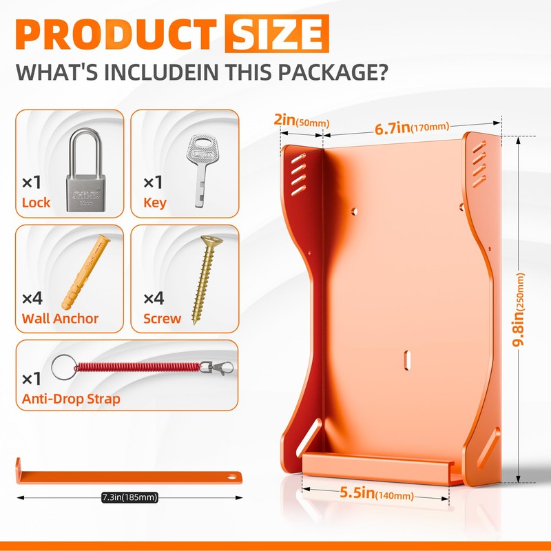 HEIWUKONG Blower Rack for Stihl BG-50,BG-56,BG-66,BG-86,Handheld Leaf Blower Wall Mount