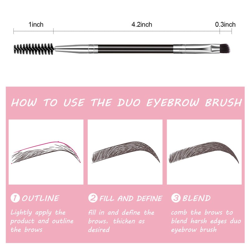 12 Packs Eyebrow Spoolie Brush and Angled Brow Brush, Multi-functional