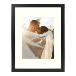 AUEAR, 12x12 Frame with Mat for 8x8 or 12 x 12 without Mat, Square Picture Frames Collage Wall Frames for 30x30 cm Paintings Prints, Black 1 Pack