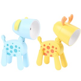 LALASTYLE 2PCS Cute LED Room Night Light,Mini Puppy Led Desk Lamp,Adjustable Animal Night Light,Little Phone Holder,Decorative Ornaments Light,Bedroom Gifts
