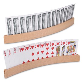 Zocipro Pack of 2 Card Holder Playing Cards Children, Hands-Free Card Stand, Children's Playing Card Holder, Wooden Playing Card Holder, for Children, Seniors, Adults