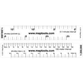 MapTools Map Ruler for 1:250,000 Scale Maps. LAT/Lon, Miles, Kilometers