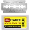 THE SHAVE FACTORY 10 Feather Double Edge Razor Blades, Yellow