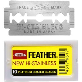 THE SHAVE FACTORY 10 Feather Double Edge Razor Blades, Yellow