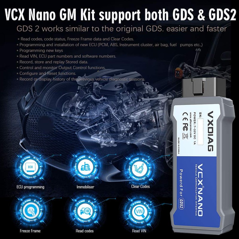 VXDIAG VCX Nano GDS2 and Tech2Win Diagnostic Tool Compatible for
