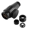 Qiilu 12V 13-Pin Electric Trailer Plug Plastic Trailer Adapter Round
