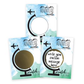 Make Your Own DIY Scratch Off ScratchNotes 20 Pack 3x4 Note Cards & Stickers Adventure Awaits Around the Globe