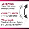 bodyjewellery 4pcs 16g Curved Barbell Cartilage Lip Tragus Eyebrow Forward