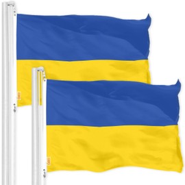 G128 2 Pack: Ukraine Ukrainian Flag | 3x5 Ft | LiteWeave Pro Series Printed 150D Polyester | Country Flag, Indoor/Outdoor, Vibrant Colors, Brass Grommets, Thicker More Durable Than 100D 75D Polyester