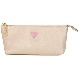 Depesche TOPModel Glamshine 10653 Pencil Case with Shiny Surface 24 x 11 x 4.5 cm Cream Gold