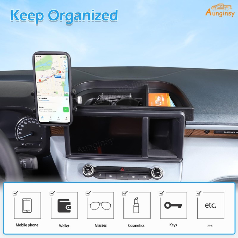 Aunginsy Center Console Dash Storage Tray Compatible with Ford Maverick