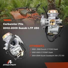 LTF250 LTZ250 Carburetor Fit for Suzuki LT-F 250 Ozark 250F 2002-2009 2012-2014 & 2004-2009 Suzuki QuadSport LT-Z250 - Replaces OEM Part # 13200-05G01 13200-21G10 13200-05G22