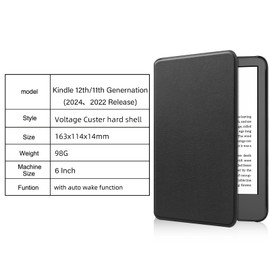 Haofun Case Compatible with Kindle 6 Inch (12th/11th Genernation, 2024/2022), Thin PU, Lightweight Flip Case, Lightweight and Waterproof, Slim Protective Case with Auto Sleep/Wake, Black