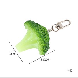 Dhjrefhhd 1Pcs Broccoli Keychain Kitchen Simulation Food Vegetable Decoration Keychain Car Key Chain Backpack Wallet Pendant, Green, 6*5.5cm