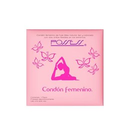 Condon Femenino Possess de hule latex natural, lisos y lubricados con dos anillos flexibles en los extremos.