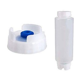 FIFO Squeeze Bottle Refillable 12 oz | Blue Tip Large Valve Dispenser for Thick Condiments, Sauces, Batter and Dressing | Self Sealing No Drip No Hassle | (2 Pack)
