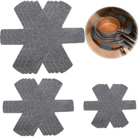 Pan Protectors, Pack of 12 Pan Protectors, Felt Stacking Protection, Heat Resistant, Stacking Protection, Pot Protector, Adjustable Size, Non-Slip Stacking Protection for Pans, Pots and Bowls