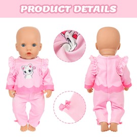 18INDC 3 Sets 14-18 Inch Baby Doll Clothes Outfit 6-Piece Set Bundle - Includes Baby Dolls Outfits Dress Headband Tops and Pants Pajamas for 43cm New Born Baby Dolls