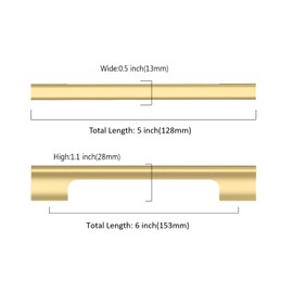 KNOKLOCK 10 Pack 5 Inch(128mm) Kitchen Cabinet Handles Brushed Gold Cabinet Pulls Kitchen Cabinet Hardware Drawer Pulls for Cupboard Wardrobe