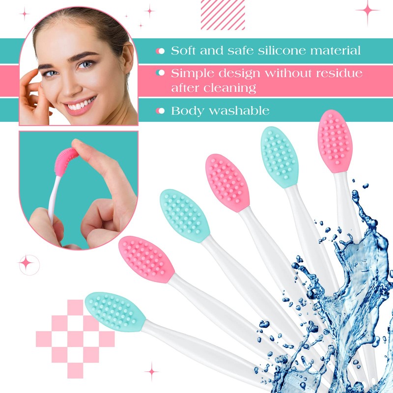 24 Cepillo de Labios Exfoliante de Silicona con Envase, Depurador