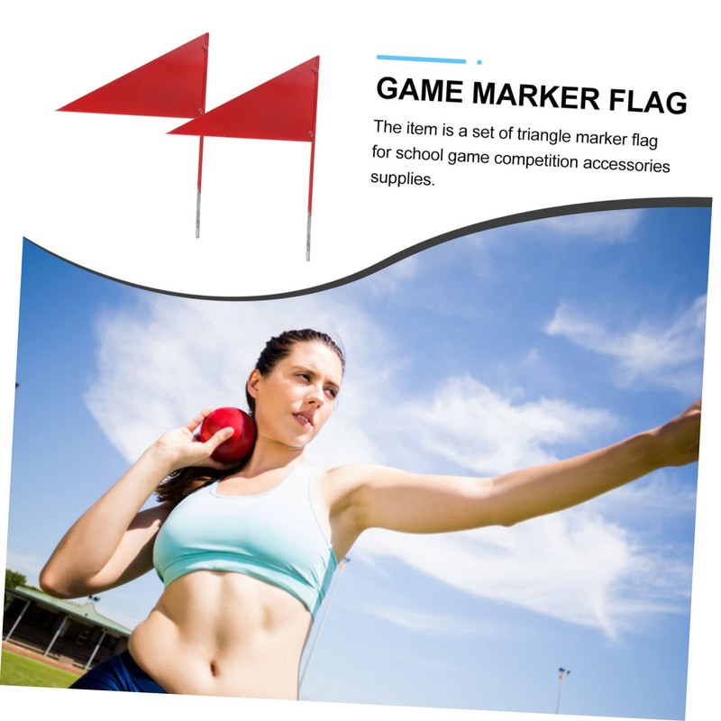 BESPORTBLE 4 Pack Solid Triangle Iron Stick Flags Shot Put