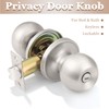 Probrico 10 Pack Bed/Bath Room Round Door Knob,Privacy Function for