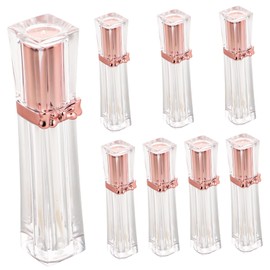 minkissy 8pcs Transparent Lip Gloss Tubes with Butterfly Bow Design Refillable Clear Lip Balm Containers for DIY Makeup Portable Cosmetic Bottles for Travel and Skin Care Oil