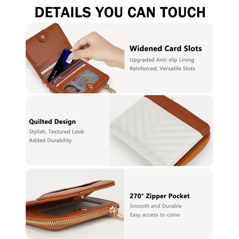 Sunpour Small Bifold Wallets Woman RFID Mini Wallet for Women