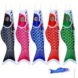 Koinobori, Mini Carp Streamer, 5 Colors, Fade Resistant, Waterproof, Children's Day, Late Festival, May 5, Outdoor Veranda, 15.7 inches (40 cm)