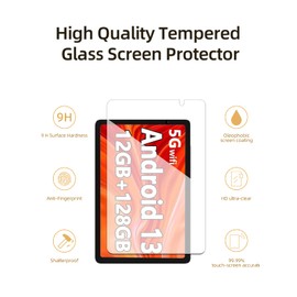 WUNIAK Screen Protector for YESTEL T13 2025 Android 13 Tablet 10 inch，HD Scratch Resistant Tempered Glass Film for YESTEL T13,Transparent, Drop Protection,Touch Sensitive，Anti-Fingerprint，2 pack.