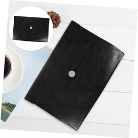 STOBOK Leather File Bag Reusable Document Organizer Capacity for Office Use and Business Travel for Storing Files and Important Papers Faux Leather