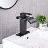 AVSIILE LED Bathroom Sink Faucet, Matte Black Waterfall Single Hole