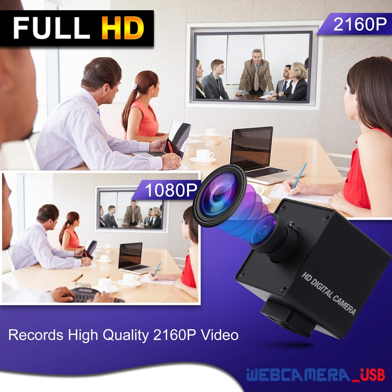 ELP Camera, 4K Usb Webcam, Mini Camera, Wide Angle, 170°