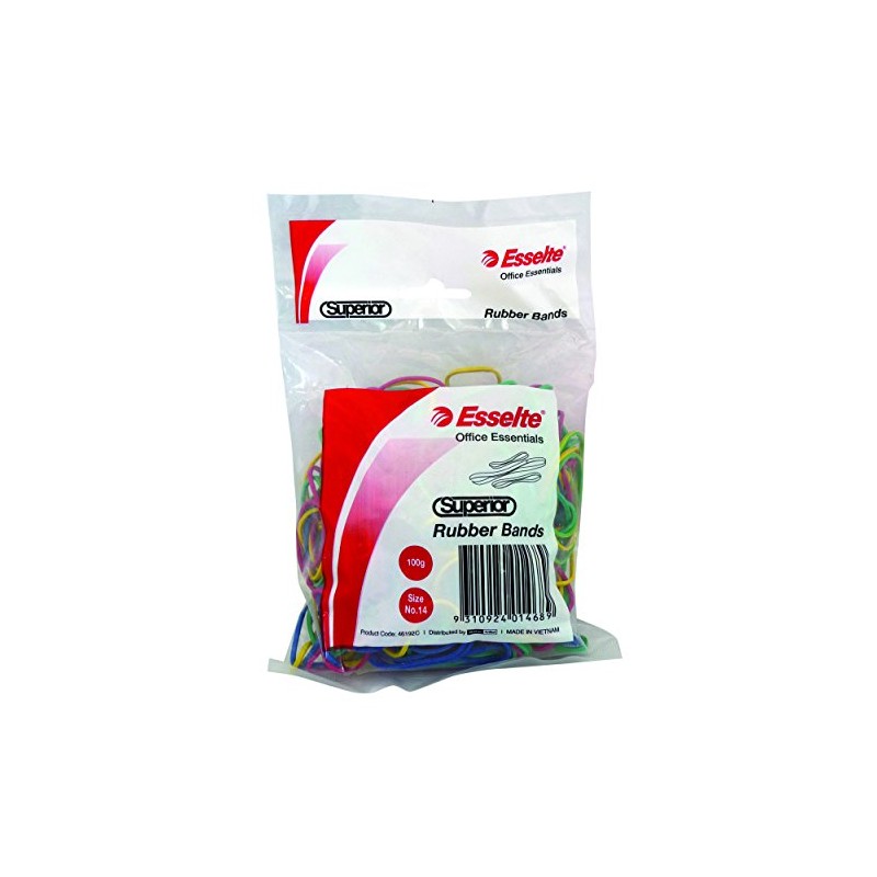 Superior Rubberbands No. 14 Colour 100Gm Bag Assorted
