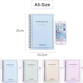 LELYFIT Pack of 4 A5 Spiral Notebooks, 120 Pages/60 Sheets, A5 Four Colours Notepad for Memos, Office, School, Spiral Notebooks, 210 x 142 mm (A5)