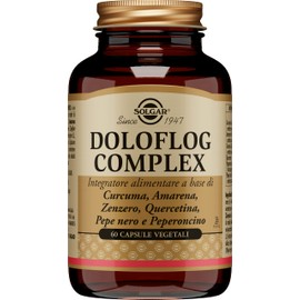Solgar DOLOFLOG COMPLEX, 60 capsule vegetali – Curcuma, Zenzero, Amarena, Quercetina, BioPerine®