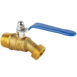 Brass Hose Bib/Outdoor Faucet -3/4" NPT/MIP Inlet - 3/4" Male GHT Threaded Garden Hose Outlet/Connector, Water Hose Spigot, Sillcock Hose Bibb Valve (3/4" NPT TO 3/4" GHT)