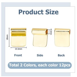 Hobbspring Pack of 24 Stick-On Pendants, Golden and Silver Brass Tibetan Pendants for Sticking, Cabochon Settings for Jewellery Making, Necklaces, Bracelets, DIY Crafts