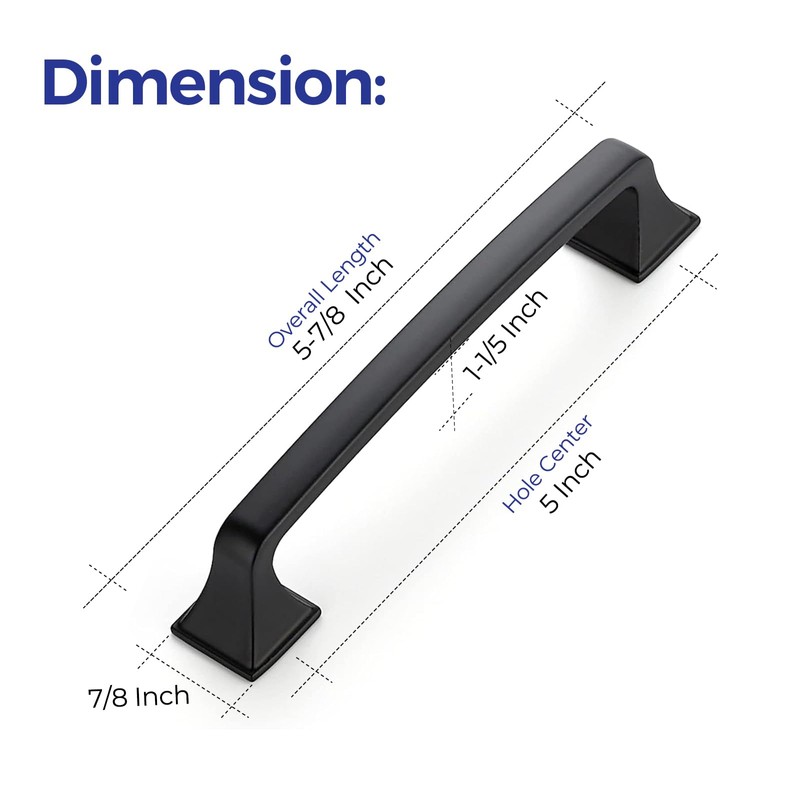 Ravinte 5 Pack Solid 5" Square Foot Arch Pulls Kitchen